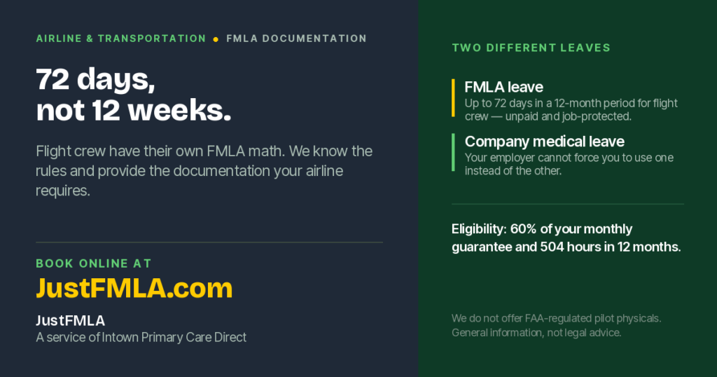 Airline employee FMLA and healthcare